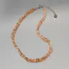 Colar de cristal de vidro multifacetado brilhante corrente de clavícula com contas feitas à mão transfronteiriça INS colar de aço inoxidável