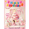 Traje de baño Celebridad de Internet Escena de Fiesta de Cumpleaños Diseño traje Oso Feliz Cumpleaños Banner de Globos Vestir Atmósfera Vida