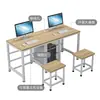 Laboratorio de computación escolar escritorio de computadora clase de capacitación mesa de escritorio para computadora aula de escuela primaria sala de microcomputadoras pupitre doble para estudiante y silla