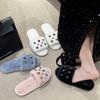 2024 Comércio Exterior Novas Chinelas Maomao Planas Femininas Moda Uma Tira Casa Fivela Decorativa de Metal Chinelos Transfronteiriços