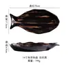 Plato Cerámico Creativo con Forma de Pez Estilo Japonés Plato de Pescado para Uso Doméstico, Plato de Pescado para Cocinar Pescado al Vapor, Plato Grande Ovalado para Pescado Vajilla