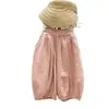 Pantalones casuales de verano para niñas, pantalones harén elegantes y modernos de estilo coreano para niños, pantalones holgados y finos tipo linterna de calabaza
