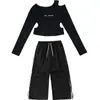 Ropa de Jazz Dance para Niñas Conjunto de Ropa de Práctica de Baile Ropa de Presentación Estilo Jazz Street Dance Hip-Hop para Niños Niñas Otoño