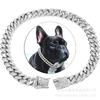 Nuevo Collar de Perro para Mascota con Cadena Cubana de Diamante Cadena para Perro Hebilla de Collar para Perro Oro plata Cadena para Perro
