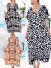 Blusa de Praia Tency Algodão Estampado Vestido Boêmio Solto Plus Size Robe Cross Border Amazon M3-1