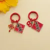 Chaveiro Rombo de Estilo Chinês para Atrair Riqueza e Tesouro, Pingente Festivo de Riqueza para o Ano Novo, Chaveiro Criativo DIY para Bolsa