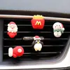 Perfume para coche transfronterizo Clip para salida de aire del coche Papá Noel Aromaterapia para coche Aire acondicionado del coche Adornos navideños para coche