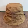 Sombrero de Pescador Irregular con Pliegues Estilo Mori Girl Japonés, Sombrero de Cubo para Salidas de Primavera y Verano, Protección Solar, Simple y Versátil, Adelgazante para la Cara