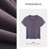 Camiseta U-Neck de Linho Lyocell para Mulheres, Manga Curta, Verão, Ombro Normal, Efeito Fresco e Emagrecedor, Top 1688