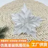 Flores Artificiales 2025 Nuevas Decoraciones Navideñas Transfronterizas Color Rojo Blanco Champaña Azul Cabezas de Flores Navideñas