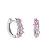Brincos de Prata Esterlina S925 com Fileira de Zircônia Colorida e Laço de Diamante para Mulheres, Simples e Luxuosos, Sensação de Alto Padrão, Versáteis para o Dia a Dia, Presilhas e Brincos