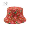 Sombrero de Tela Floral Estilo Chino Noreste para Hombres y Mujeres, Sombrero de Sol para Primavera y Verano, Sombrero de Pescador Reversible, Sombrero de Cubo