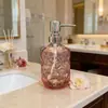 Frasco de Álcool em Gel de Vidro em Formato de Diamante de Luxo Leve, Dispensador de Sabão Tipo Pressão, Frasco de Reposição de Grande Capacidade para Shampoo e Gel de Banho de Hotel