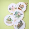 Kit de bolsa de bordado inglés para hacer uno mismo: bolsa de bordado hecha a mano con cactus carnosos