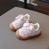 Sapatos Fofos de Bolinhas com Laço para Crianças Pequenas Meninas, Sapatos Casuais Infantis Estilo Coreano, Novos Tênis Infantis para Primavera e Outono