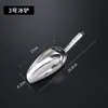 Pala de Hielo Gruesa de Acero Inoxidable para Cocina Pala para Cereales, Té, Arroz, Palomitas de Maíz con Fondo Redondo Pala para Cereales