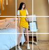 Estilo Hyun Ya Correa al Hombro Sexy Vestido de Cadera Otoño Cintura con Cordón Vestido Adelgazante para Mujer Q374 Vestido Blanco con Mangas