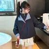 Jaqueta Trench Coat Elegante da Moda Outono Estilo Coreano para Meninas Crianças Maiores Roupas Casuais de Outono para Crianças Jaqueta Tendência