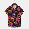Venta caliente de eBay comercio transfronterizo europeo y americano Halloween nuevo arte calavera impresión digital 3D camiseta top