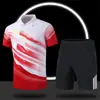 Conjunto de Uniforme Esportivo de Equipe Chinês para Homens e Mulheres, Camisa Polo Respirável de Secagem Rápida, Calça Comprida de Manga Curta, Uniforme de Treinamento com Logo Personalizado da Equipe