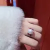 Cuentas de Concha Natural Son Comparables a los Anillos de Perlas, Llenos de Diamantes, Anillos de Esmeraldas Simuladas, Anillos Abiertos, Femeninos y Versátiles, Modelos Populares