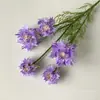 Estilo Fresco Transfronterizo Flor Artificial de Centaura de 5 Cabezas Flor de Seda Decoración para Hogar Sala de Estar Mesa de Comedor Rueda de Viento Crisantemo Decoración Exterior