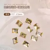 Celebridad en línea popular otoño e invierno Maillard K9 Marrón amarillo corazón torcido con forma de corazón punta inferior diamante uña zirconita decoraciones para uñas