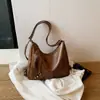 Mochila feminina estilo retrô, nova moda 2026 bolsa de ombro para o dia a dia, bolsa tote casual multiuso de grande capacidade