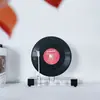 Fonógrafo Retro Minimalista Moderno de Ceniza y Cristal Modelo Decorativo de Disco de Vinilo para Escritorio Adorno de Interior de Habitación