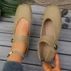 Zapatos casuales de punto con hebilla transfronteriza para mujer de talla grande, nuevos zapatos casuales versátiles de moda europea y americana para primavera y otoño 2025