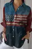 Camisa Feminina Europeia e Americana Moda Manga Três Quartos Impressão Digital 3D Venda Quente Fornecedor de Fábrica Moda Casual Multicor