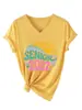 Senior 2027 Amazon Ebay Site Independente Moda Estilosa Camiseta Feminina Manga Curta Gola V Camisa Básica Exportação