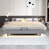 Estructura de Cama Tatami Flotante con Base de Listones, Estructura de Cama Doble Simple Moderna sin Cabecero, Hecha de Madera Maciza para Apartamentos Pequeños
