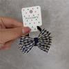 Estilo Universitario Dulce Cuerda para la Cabeza de Bebé Niña Azul Xizang Cuadros Mini Lazo Pequeño Diadema Cuerda para el Cabello Banda Elástica Tocado