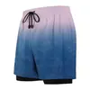 Bañador para Hombre de Doble Capa Anti-Vergüenza Talla Grande Nuevo Secado Rápido Esquina Plana para Adultos Bañador para Hombre