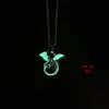 Nuevo collar de moda con colgante de dragón de llama luminosa, tendencia de dragón para hombre, personalidad dominante y genial, colgante luminoso, cadena larga de acero de titanio