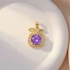 Colgante Transfronterizo Estilo Europeo y Americano Colorido Manzana Collar Colgante Moda Versátil Elegante Simple Cobre Chapado en Oro Accesorio de Joyería