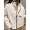 Abrigo corto tipo gabardina elegante casual de un solo botón holgado para mujer, cruce transfronterizo europeo y americano, otoño e invierno, para ir al trabajo