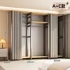 Tablero de clavijas de acero y madera armario casa de alquiler multi-capa almacenamiento abierto armario hogar dormitorio estante de pie armario