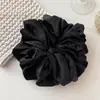Elástico de Cabelo para Intestino Grosso de Seda Simulada Corda para Rabo de Cavalo Grande Cor Sólida Retro Francês Acessórios de Cabelo Corda de Cabelo de Luxo Acessível High-End