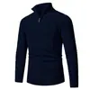 Amazon Nossa Nova Malha Casual Masculina Marca Tendência Moda Pulôver Twist com Meio Zíper Malha Jovem para Homens