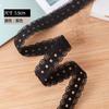 Fornecimento de fábrica 1,5 cm polka dot botão de flor malha elástico roupas fita decorativa preto e branco mancha