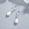 Gancho de Oreja de Perla para Mujer Verano Plata de Ley 925 Nueva Moda Simple ins Combinable Elegante Accesorios para Orejas de Gama Alta