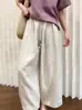 Pantalones Largos de Lino de Verano con Caída Estilo Coreano Nuevas Llegadas de Verano Holgados con Caída Adelgazantes de Cintura Alta Pierna Ancha Número de Modelo 77893