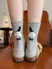 Calcetines Temáticos de Gatos para Mujer, Longitud Media hasta la Pantorrilla, Calcetines Delgados de Algodón para Primavera y Otoño, Calcetines Largos Lindos y Modernos de Gatitos de Dibujos Animados