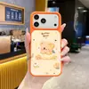 Popular no Japão e na Coreia, capa de celular fofa de desenho animado de cachorrinho e urso com toque leve para iPhone 17 Pro Max, feita de silicone líquido genuíno