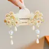 Horquilla floral estilo antiguo para niños, horquilla de princesa tradicional, horquilla con borla estilo chino para niñas pequeñas, accesorio para el cabello Hanfu para niñas