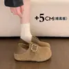 Sapatos Birkenstock femininos com sola grossa, salto embutido, totalmente fechados, novos para o outono de 2026, mocassins de calçar, sapatos casuais retro Birkenstock