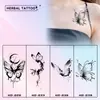 Pegatinas de Tatuaje Herbales de Flor de Mariposa para Mujeres Impermeables de Larga Duración de Alta Gama de Alto Valor Florales para Brazo Clavícula Cintura Jugo