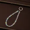 Cadena de cristal de colores de alta gama estilo coreano para teléfono, colgante para teléfono, correa anti-pérdida para teléfono, accesorio para bolso, correa para colgar